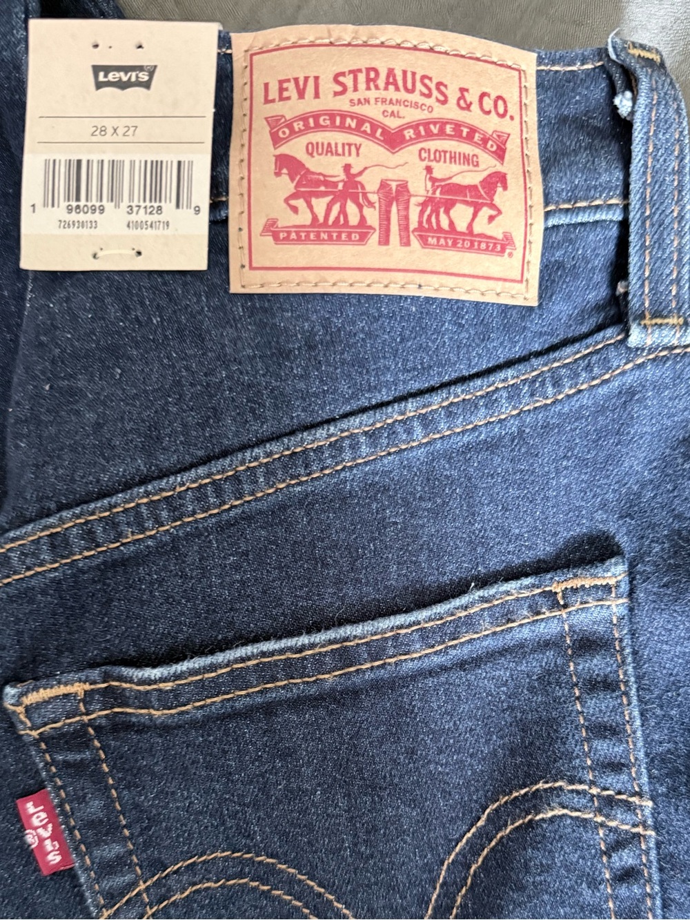 Levi's Women's Dark Indigo High-Rise Straight Jeans